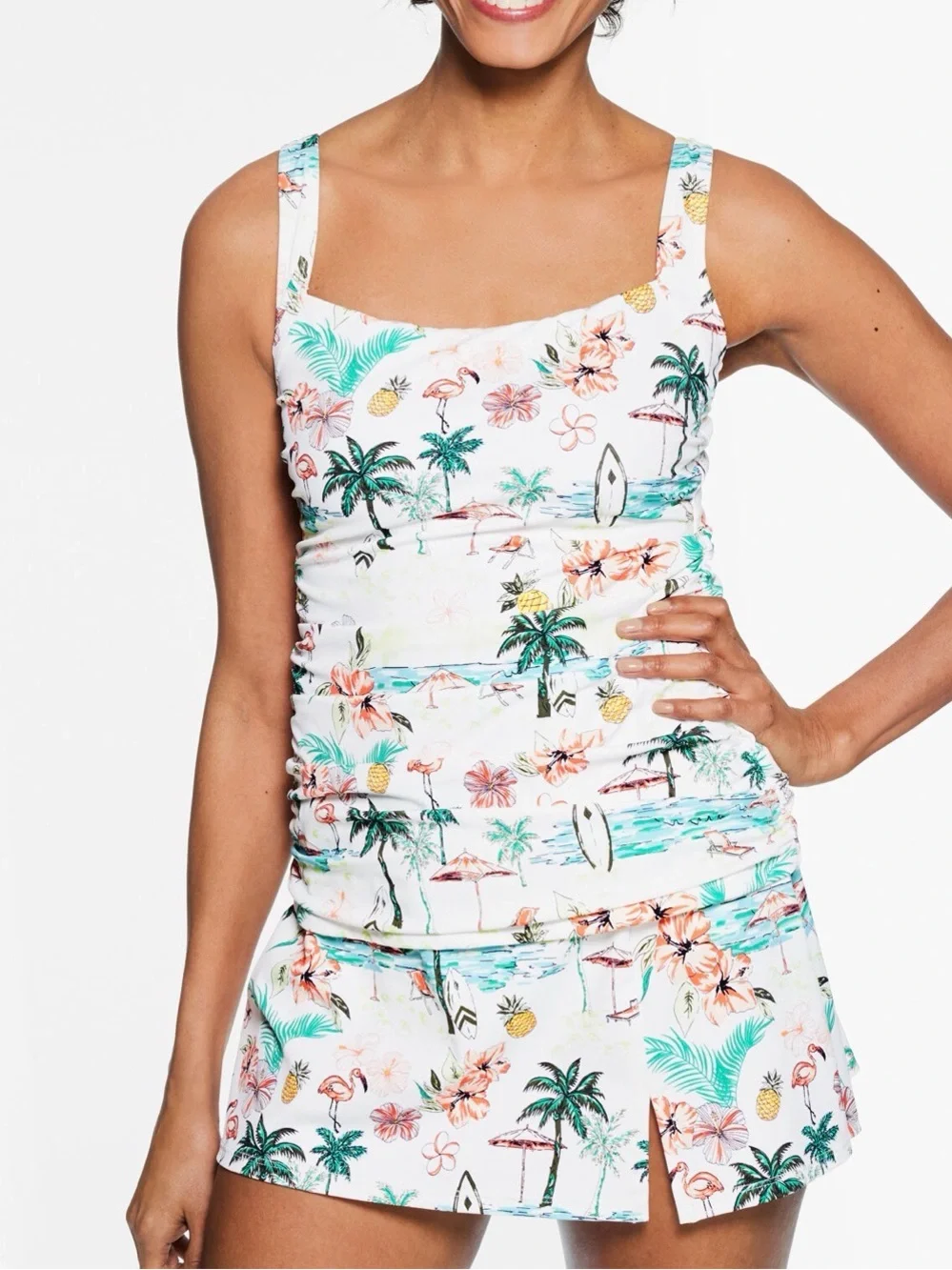 NWT Talbots Miraclesuit CABANA TANKINI UPF 50+ - SCENIC BEACH Size 14